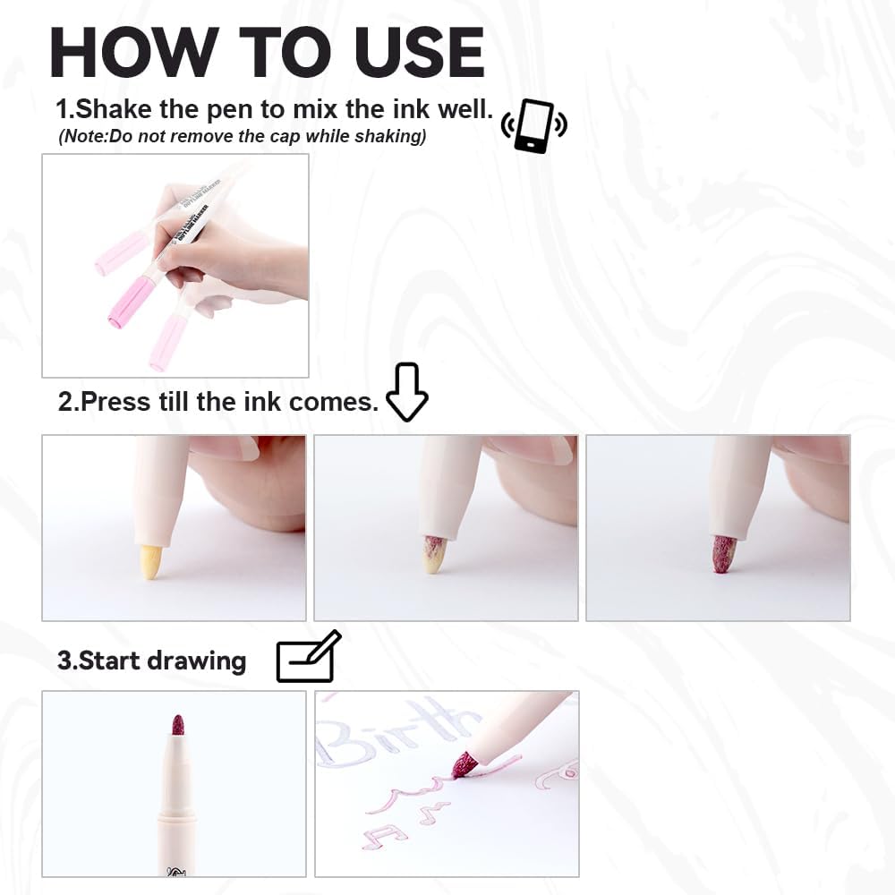 TRANSON 12pcs Outline Shimmering Markers with Metallic for Fun Art Drawing Craft DIY - Image 5
