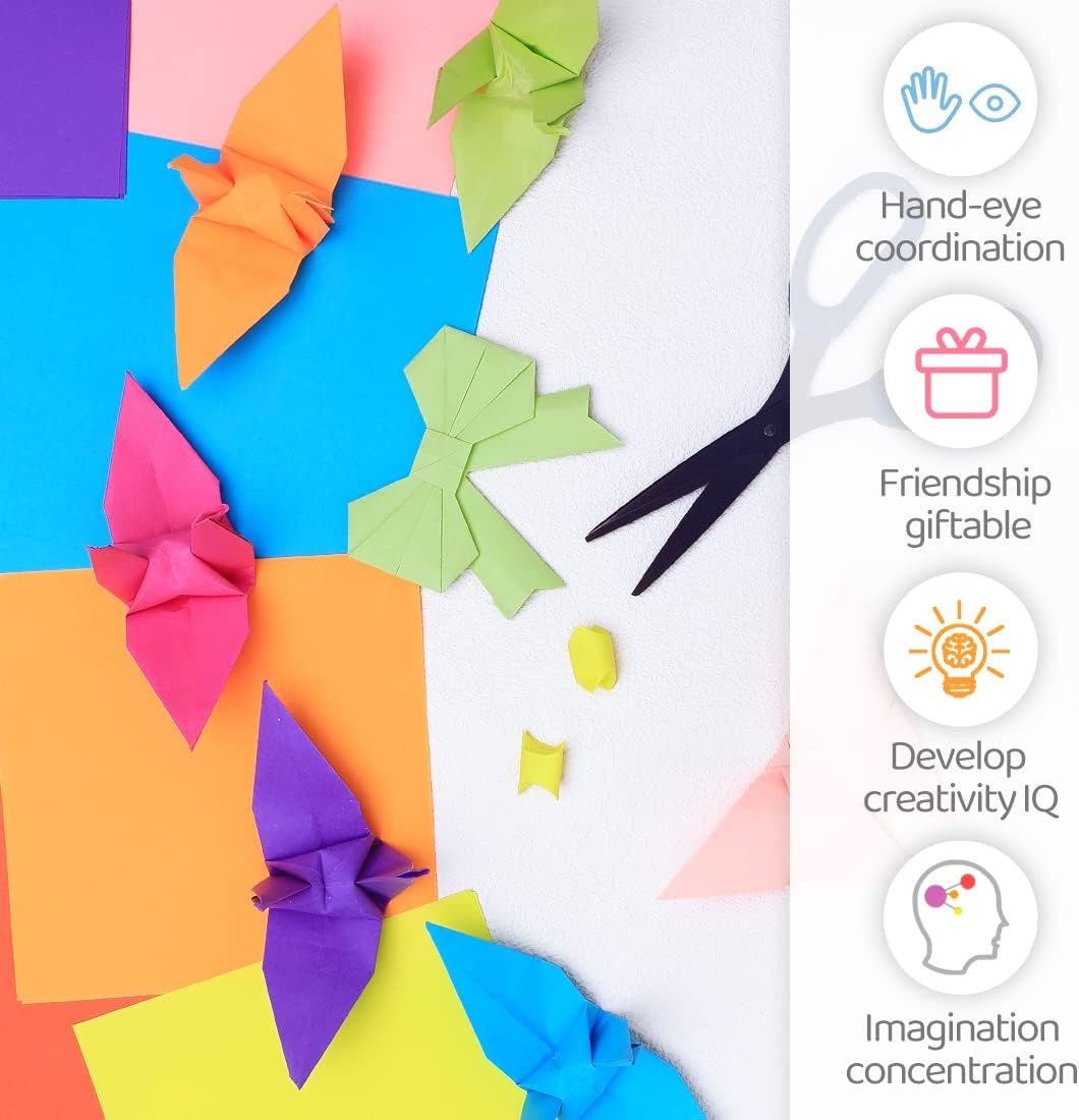 IOOLEEM Origami Paper, 200 Sheets, 20 Colors, 6 Inch Square, Double Sided Colored paper. - Image 3