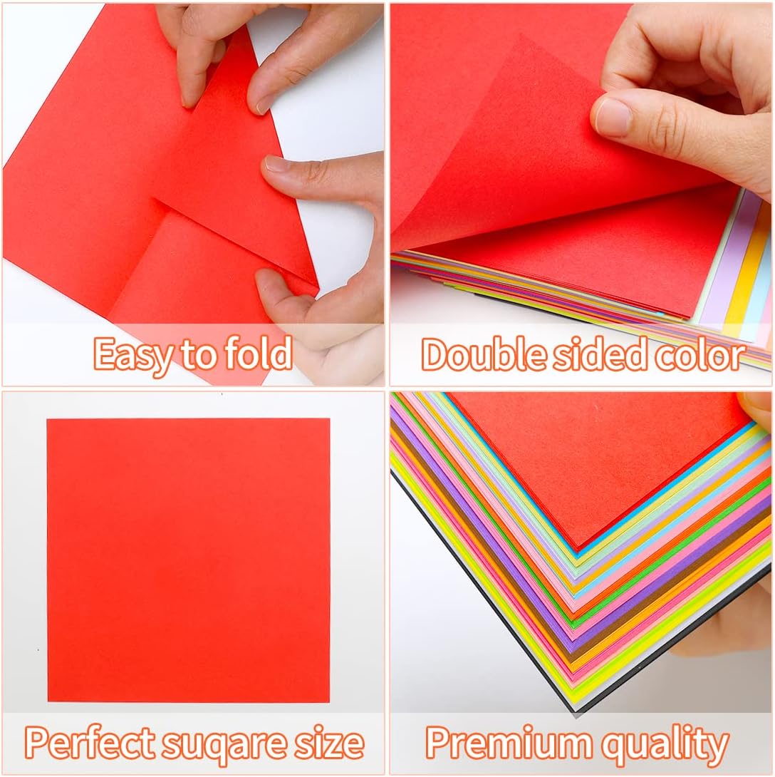 IOOLEEM Origami Paper, 200 Sheets, 20 Colors, 6 Inch Square, Double Sided Colored paper. - Image 4